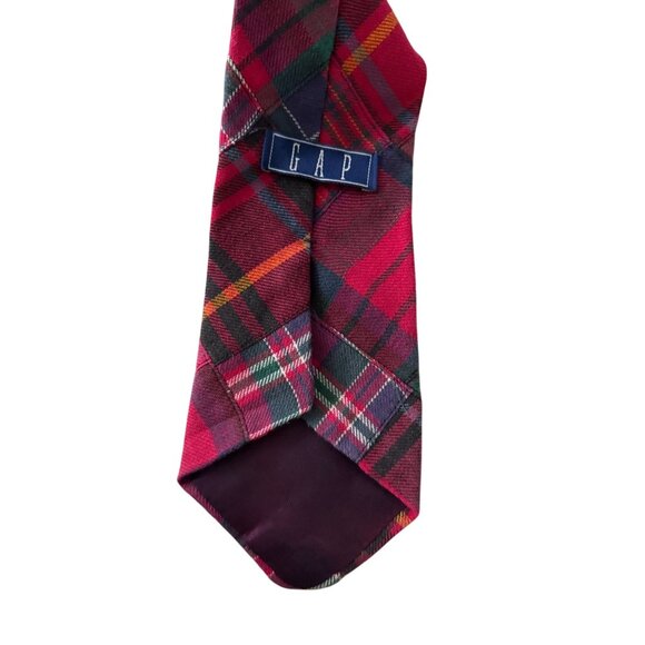 GAP Vintage Men's Red Holiday Plaid Neck Tie - Picture 4 of 7